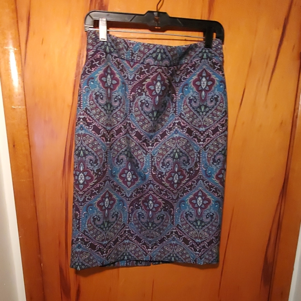 Talbots Paisley Print Pencil Skirt